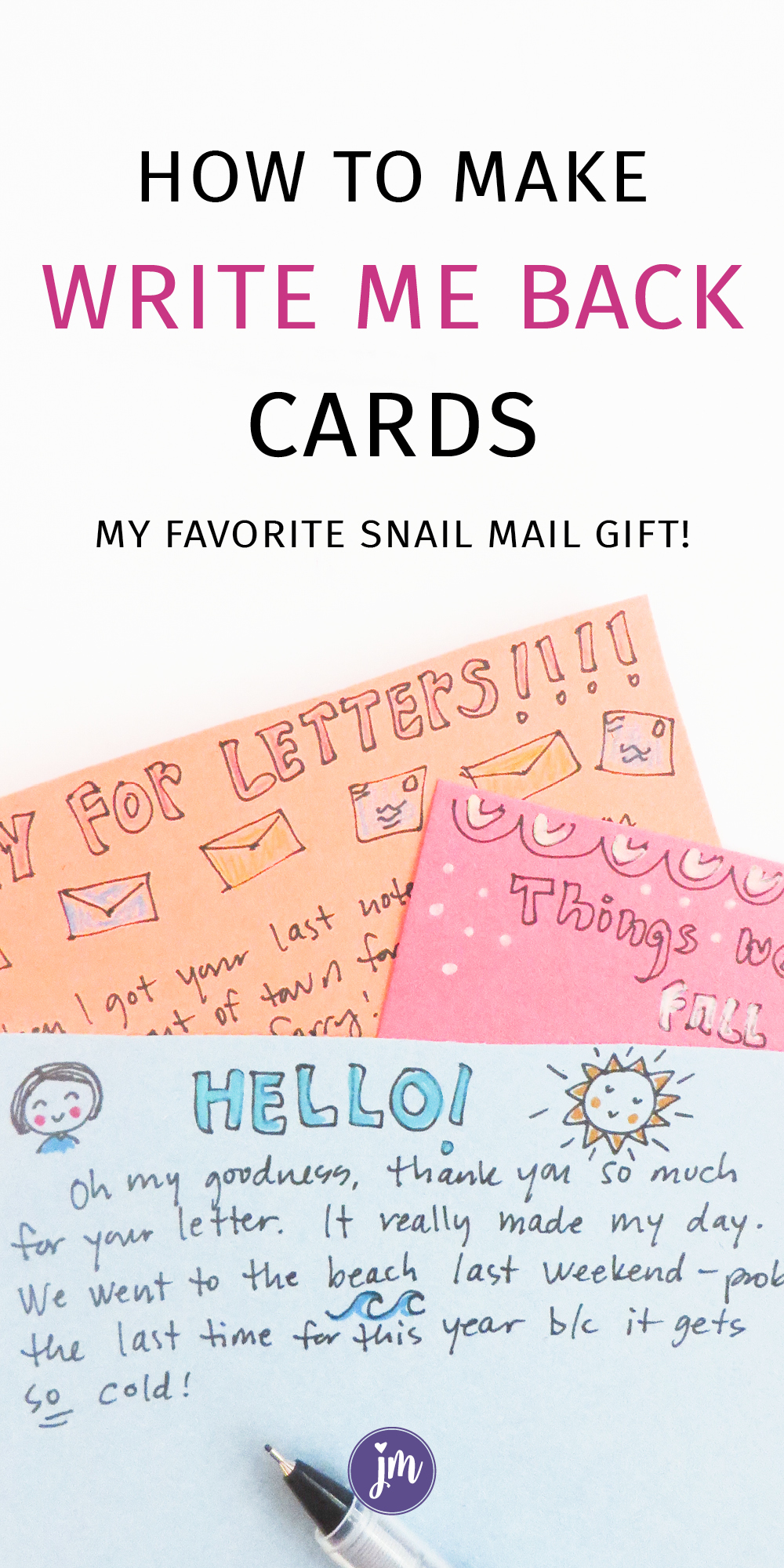 I LOVE these write me back cards! They are seriously one of my favorite snail mail and letter writing gifts ever. Great for best friends, boyfriends, grandkids . . . And it's simple and sweet too! #letterwriting