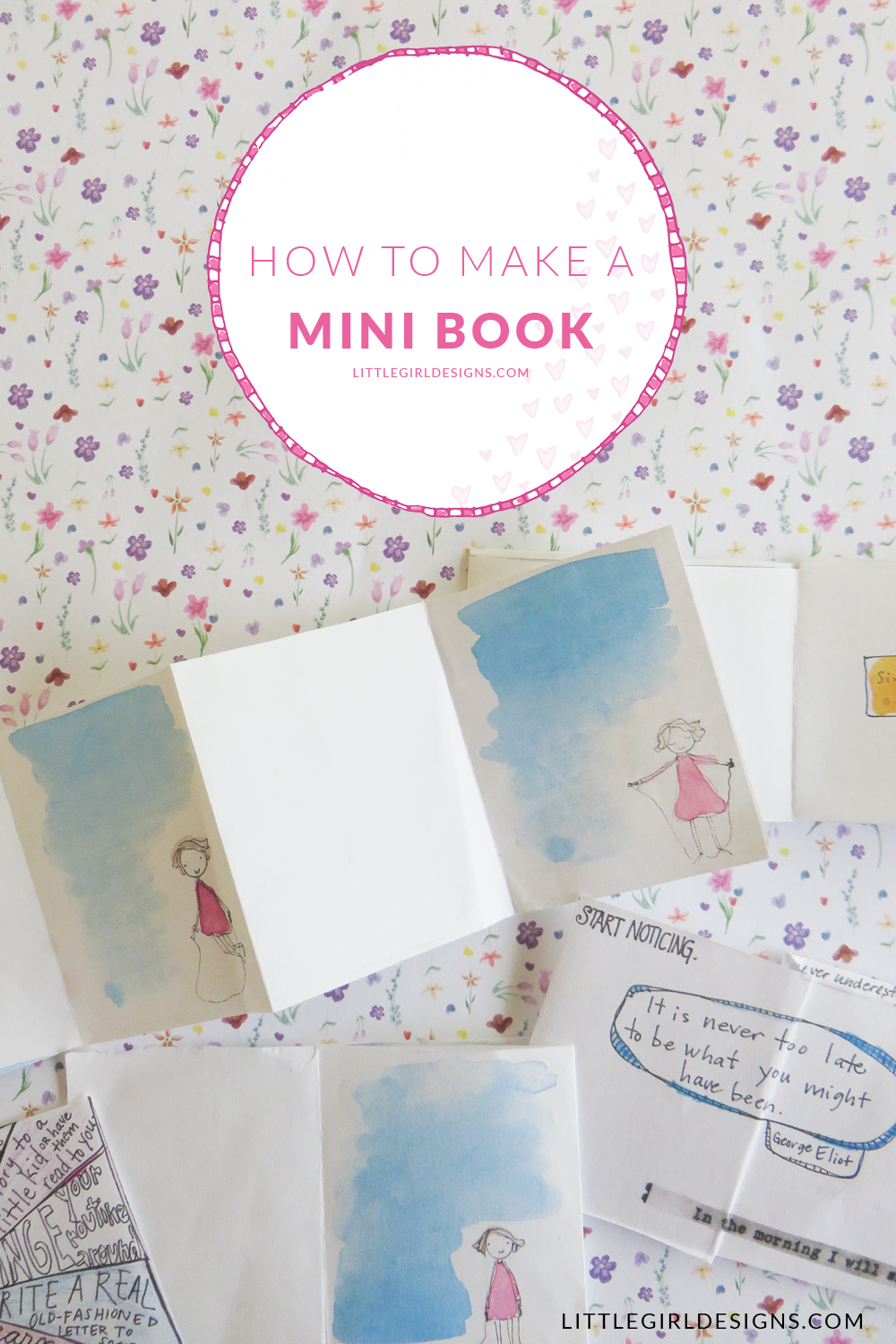 How to Make a Mini Book - making a mini accordion book isn't that difficult. I'll show how to make one today @littlegirldesigns.com