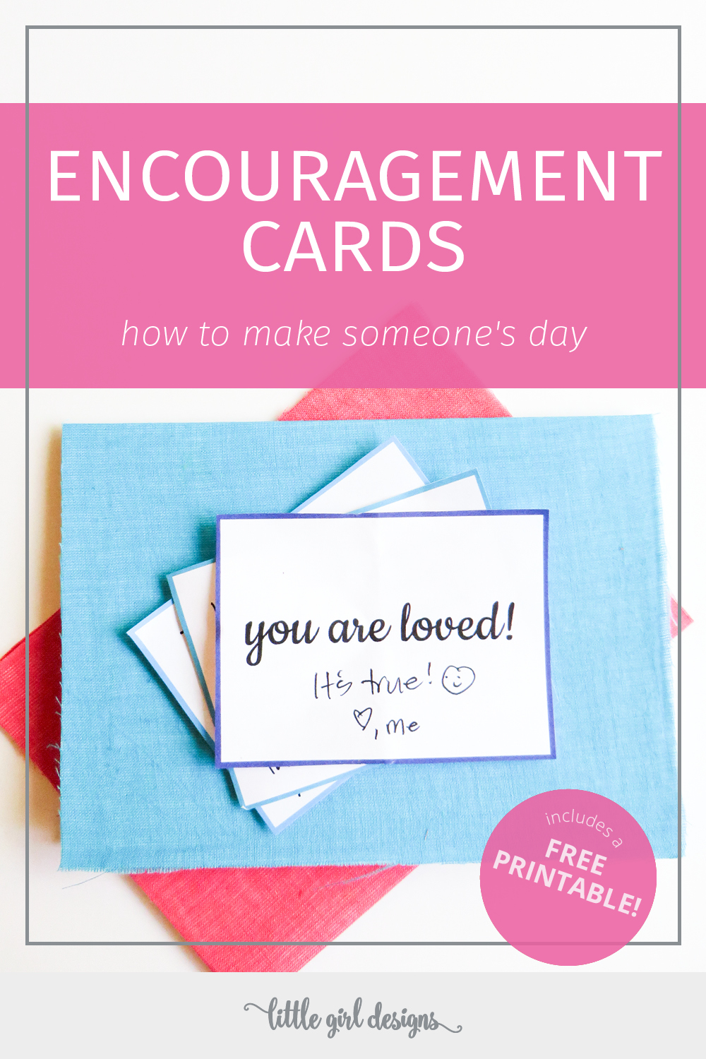 Encouragement Cards (Includes a Free Printable!) - a simple handmade gift for Valentine's or just because! I love tucking these into my husband's bag when he travels, and they also make great lunchbox notes.
