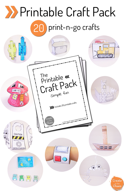 Printable Craft Pack - Are you looking for activities do with your kids that won't cost an arm and a leg? This craft pack is full of great ideas that you can print on your computer for your kids to color and assemble. They will LOVE this!