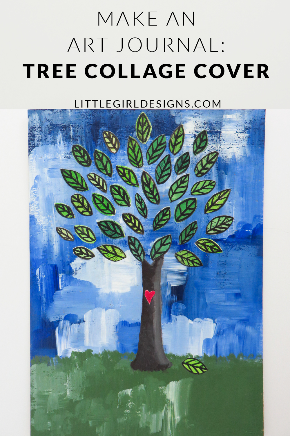 Make an Art Journal: Tree Collage Cover