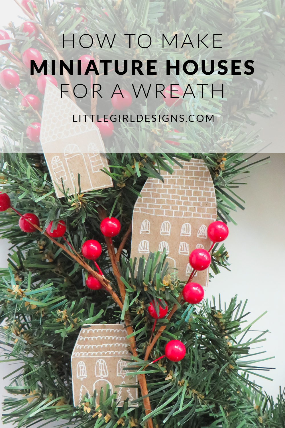 How to Make Miniature Houses for a Christmas Wreath