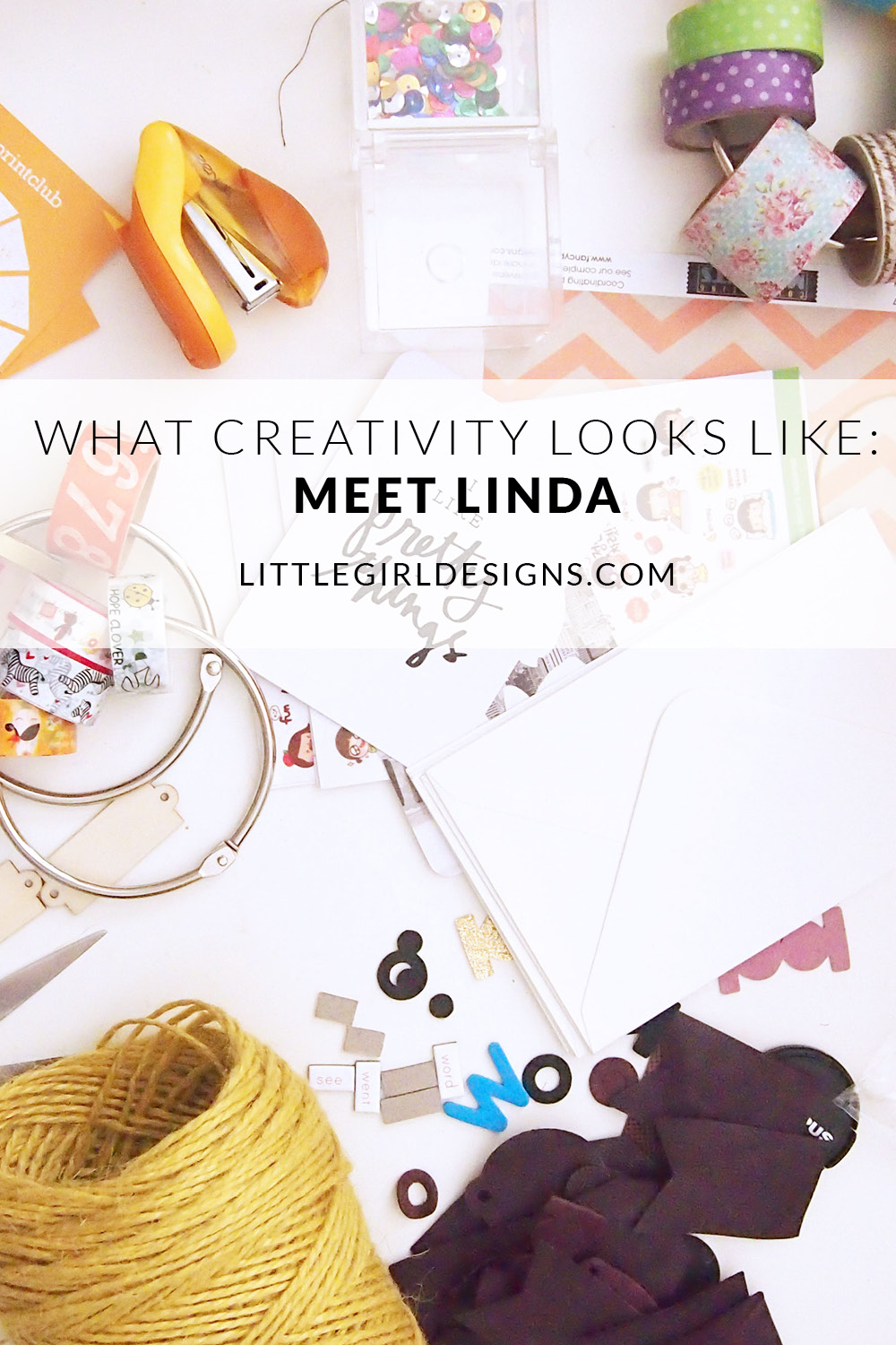What Creativity Looks Like - Meet Linda, the owner of Happy Print Club this week on Little Girl Designs! I'm talking to creatives all summer long about what they think creativity looks like. You're going to love Linda and her snail mail goodness!