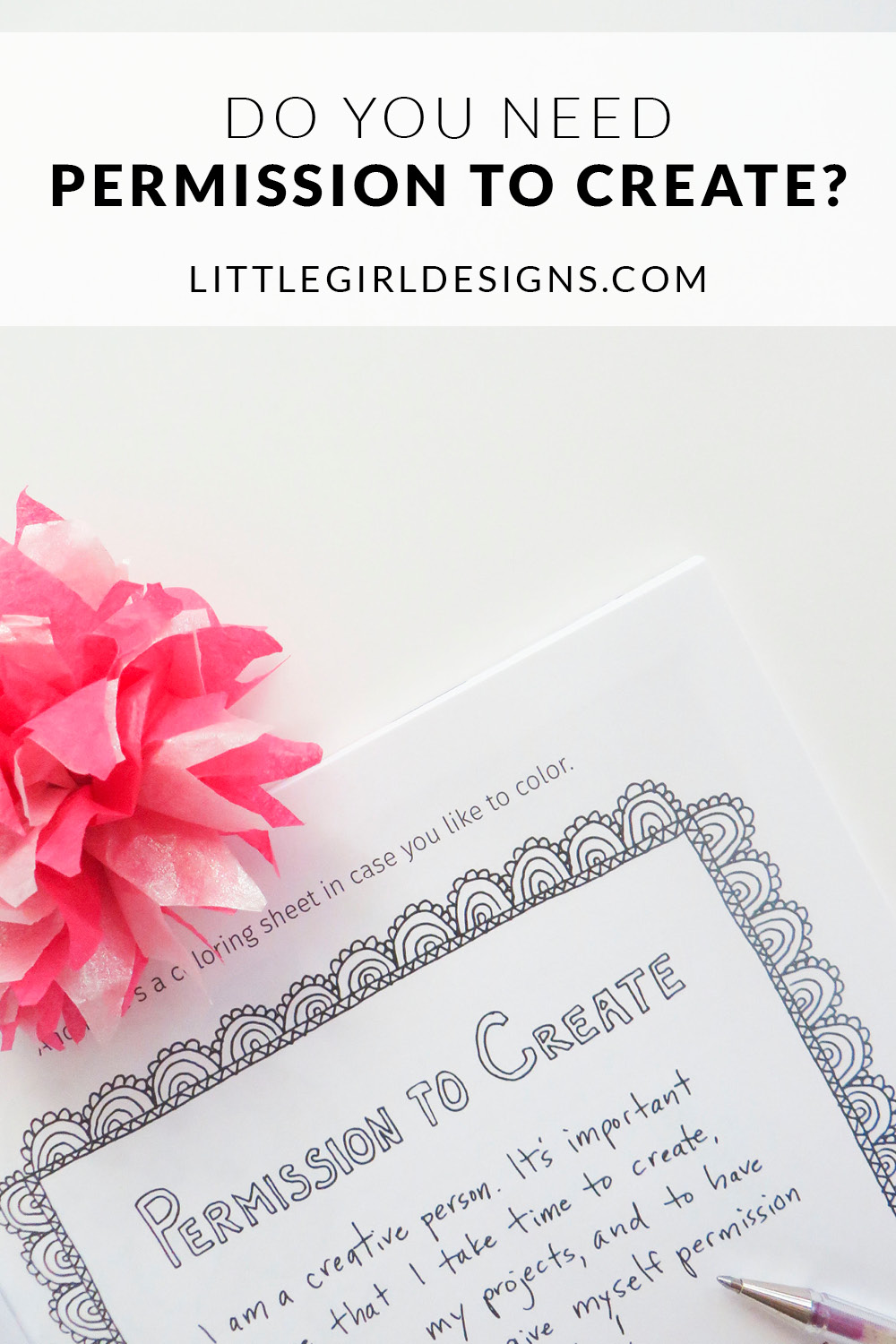 Sometimes we need permission to create, right? So here's your gentle nudge, a bit of encouragement, and my story (since I need it too!) Plus a peek into my NEW book! via littlegirldesigns.com