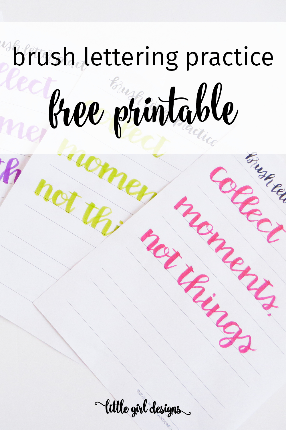 Free Brush Lettering Practice Sheets: Lowercase Alphabet 