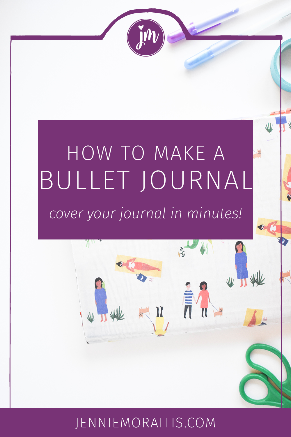 Learn how to cover your bullet journal with just a few basic supplies! This is such a great way to personalize your bullet journal without spending a lot of time doing so. :)