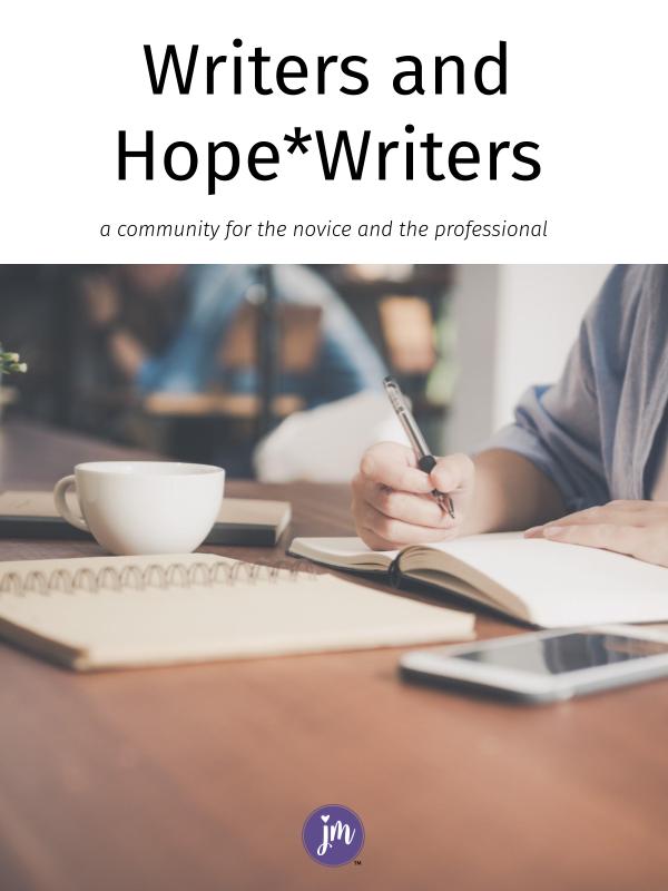 Here's my look into the writing community called hope*writers. I love that it is for beginning writers all the way to professionals.