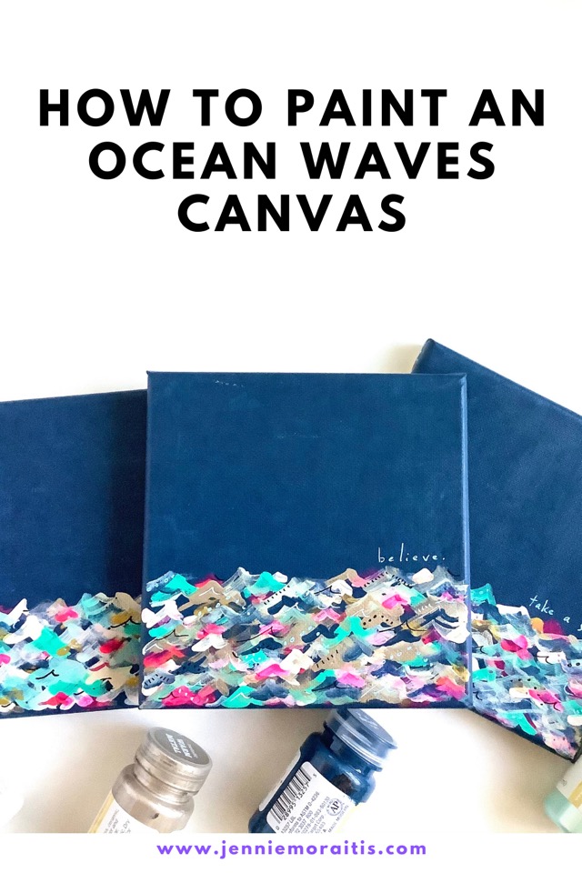 This is such an easy and satisfying project! Perfect for beginners and for anyone who wants to paint an acrylic wave painting for a gift or home decor! They are seriously so fun to make!
